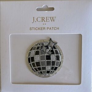 J.Crew Silver and Black Disco Ball Sticker Patch
